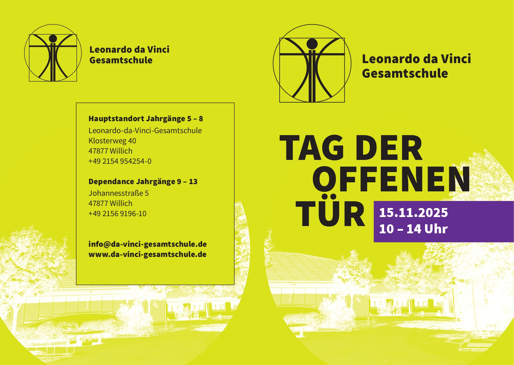 Flyer TdoT 2025 Infos Flyer für den Tag der offenen Tür 2025 mit Grundinformationen